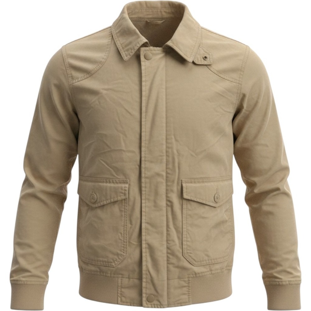Gap Kids XL 12 Tan Beige Full Zip Utility Bomber Jacket Military Cargo Cotton